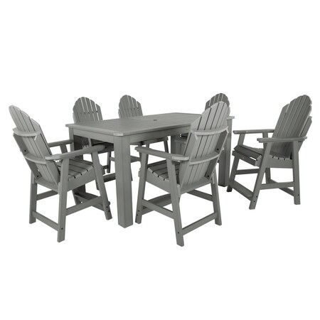 Highwood Usa Hamilton 7pc Rectangular Counter Height Outdoor Patio Furniture Dining Set 72 x 42 AD-ST7HM2CO4BA-CGE
